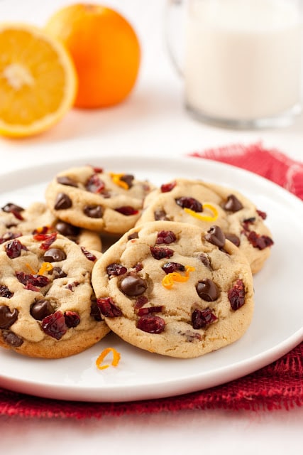 Chocolate Chip Cookies with Orange and Cranberry