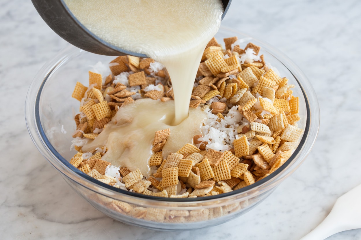 Sweet Holiday Chex Mix Showing how to make sweet chex mix.