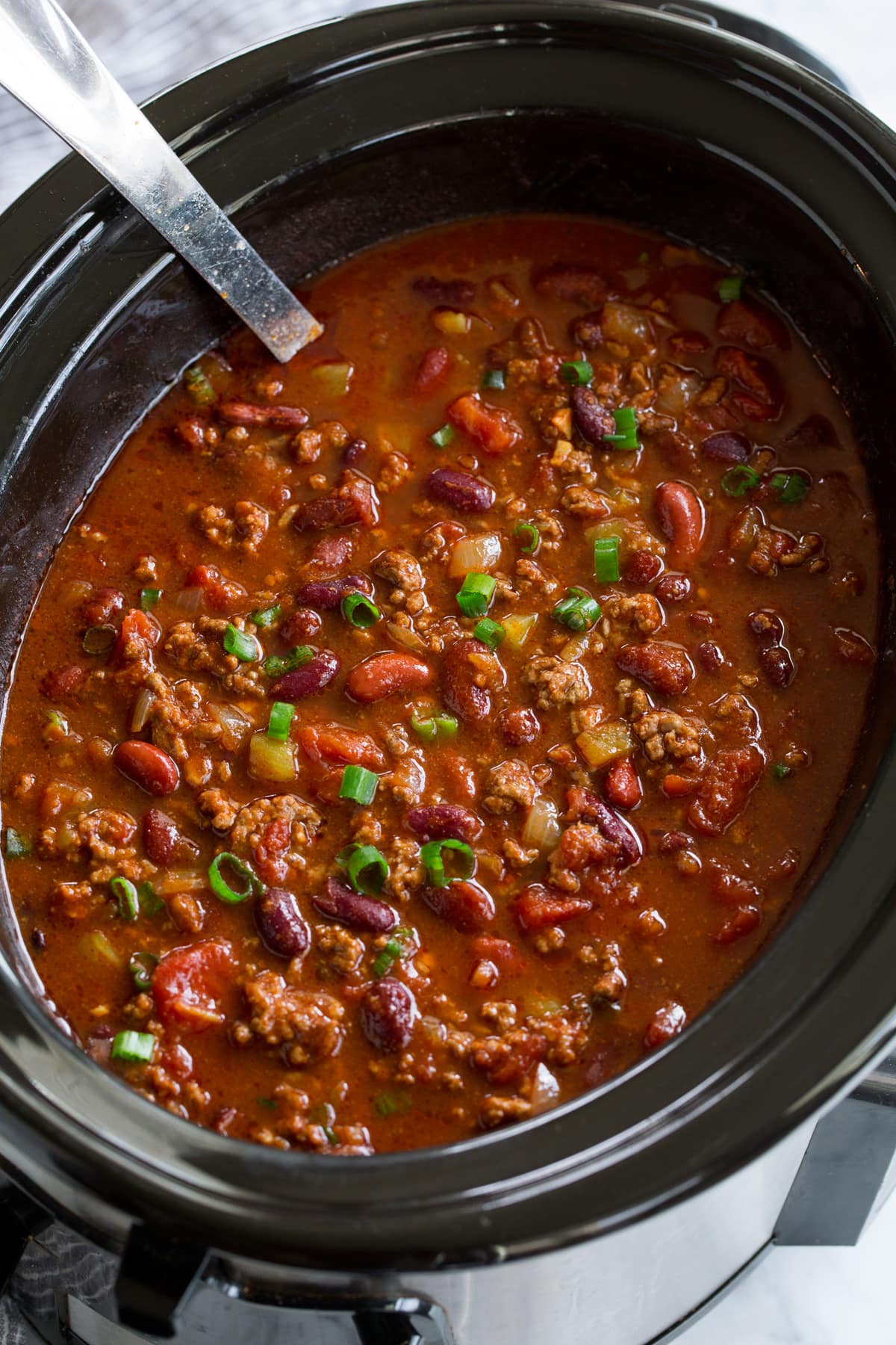 Best Ever Chili Recipe Large batch of chili in a Slow Cooker.