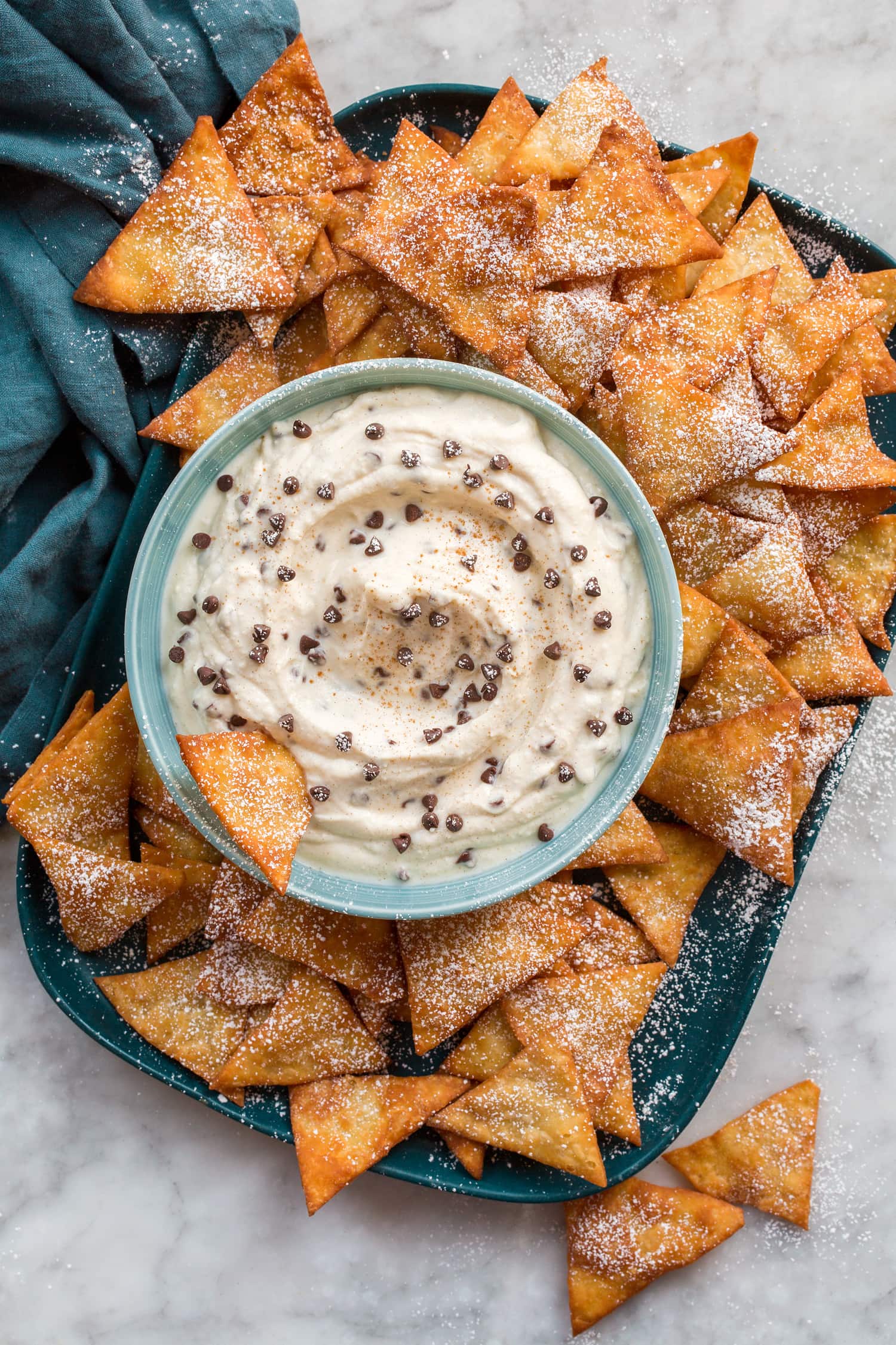 Cannoli Dip Cannoli dip and chips.