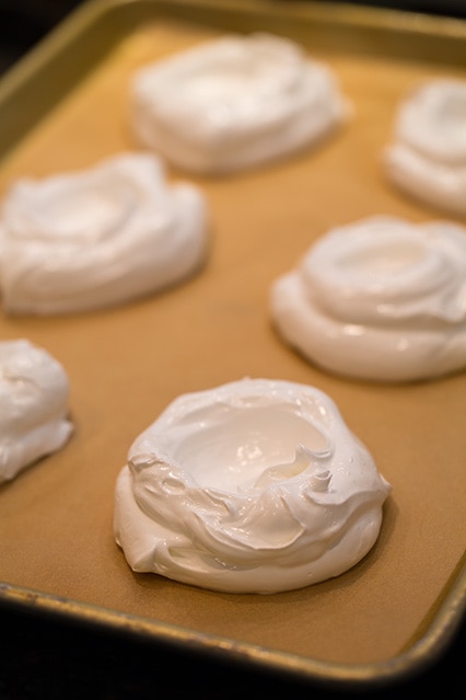 Pavlovas before baking