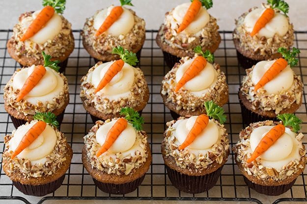 Carrot Cake Cupcakes with Cream Cheese Frosting | Cooking Classy