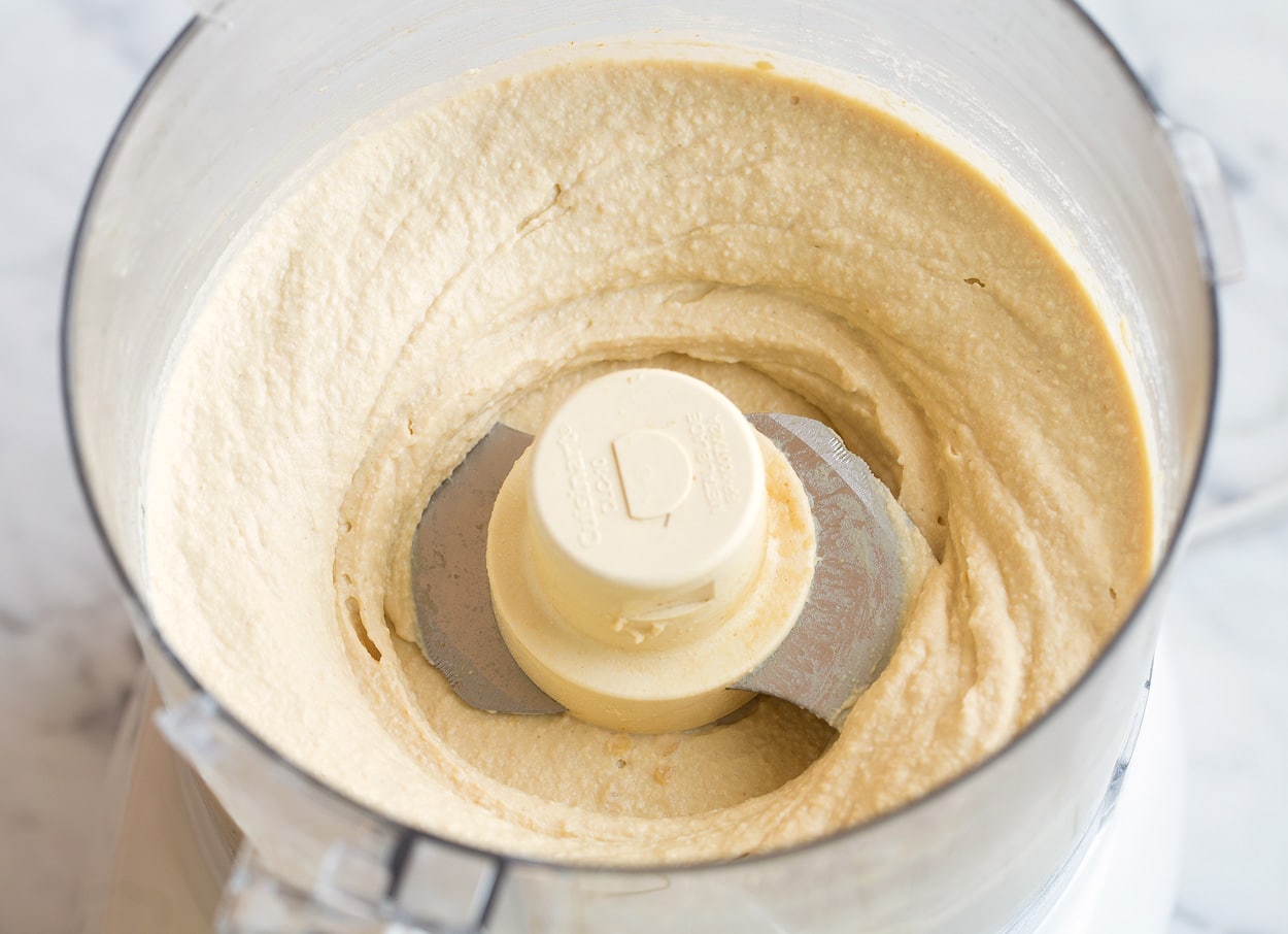 simple hummus in a food processor