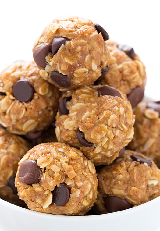 No Bake Energy Bites. The perfect on the go midday snack that couldn't be easier to make at home. | Energy Snacks | Energy Balls | #cookingclassy #bites #energy #snacks A close up of No Bake Energy Bites