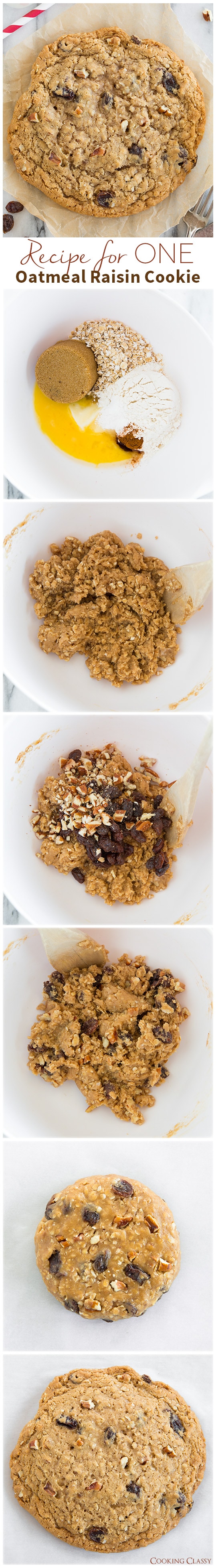 Recipe for just ONE Oatmeal Raisin Cookie | Cooking Classy