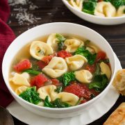 Tortellini Spinach Tomato Garlic Soup