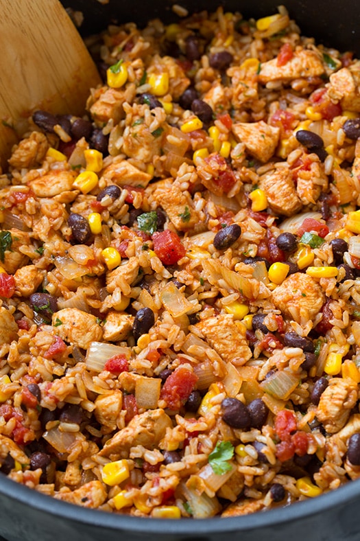 stuffed pepper filling in skillet