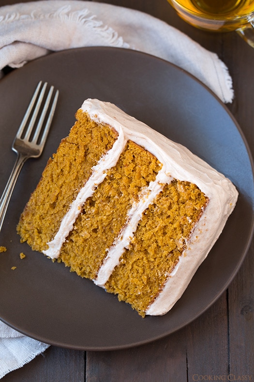 Pumpkin Cake with Cinnamon Cream Cheese Frosting | Cooking Classy