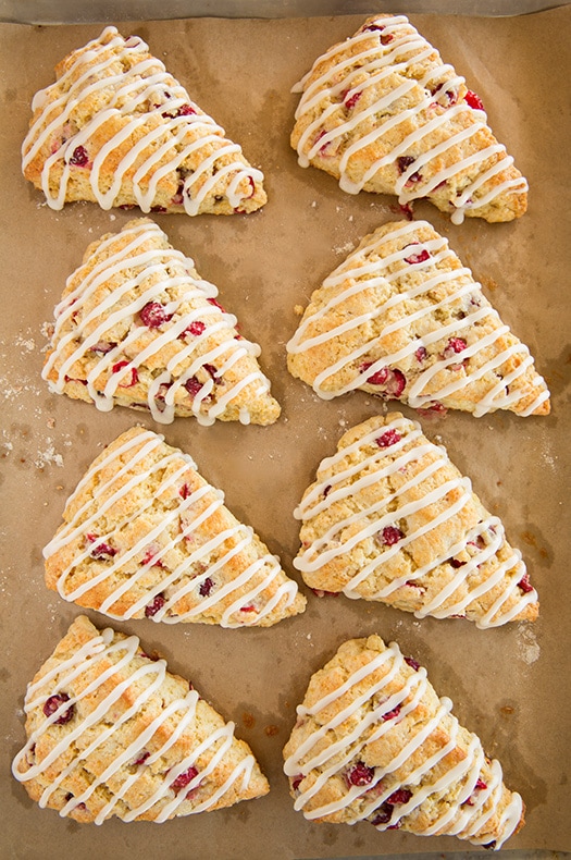 Cranberry Orange Scones with Vanilla Cream Glaze | Cooking Classy