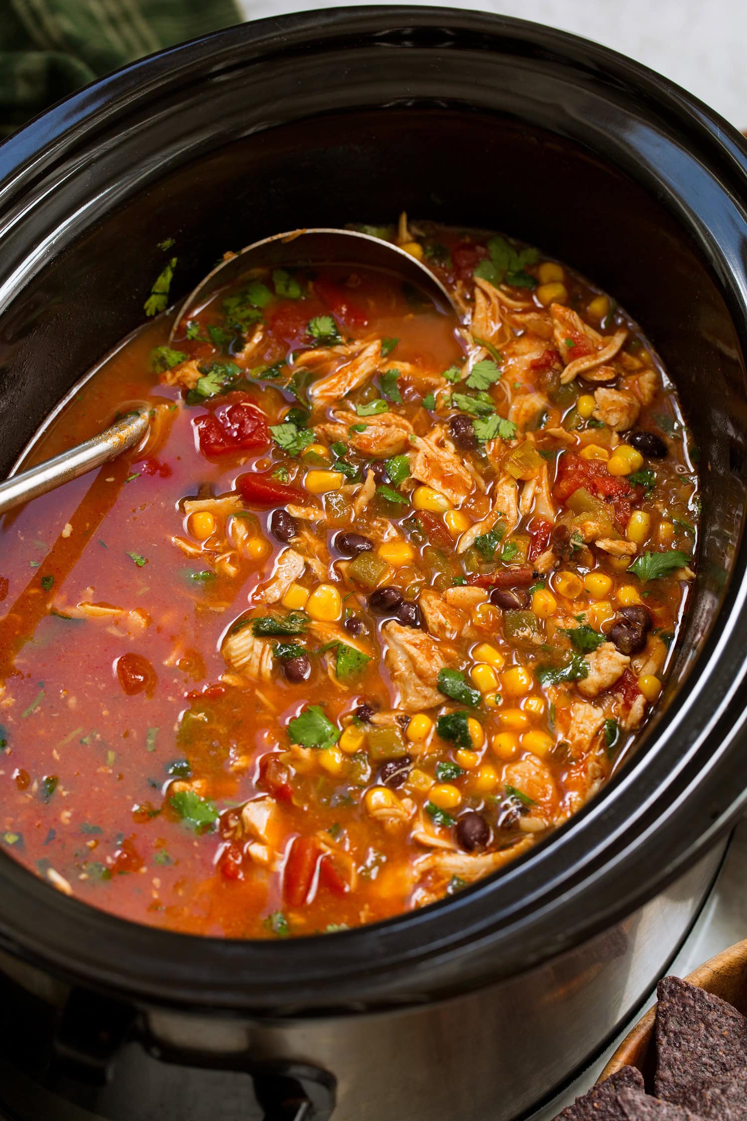 Slow Cooker Chicken Tortilla Soup Slow cooker chicken tortilla soup.
