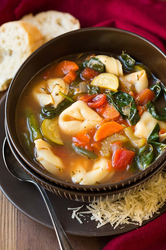 Tuscan Tortellini Vegetable Soup | Cooking Classy