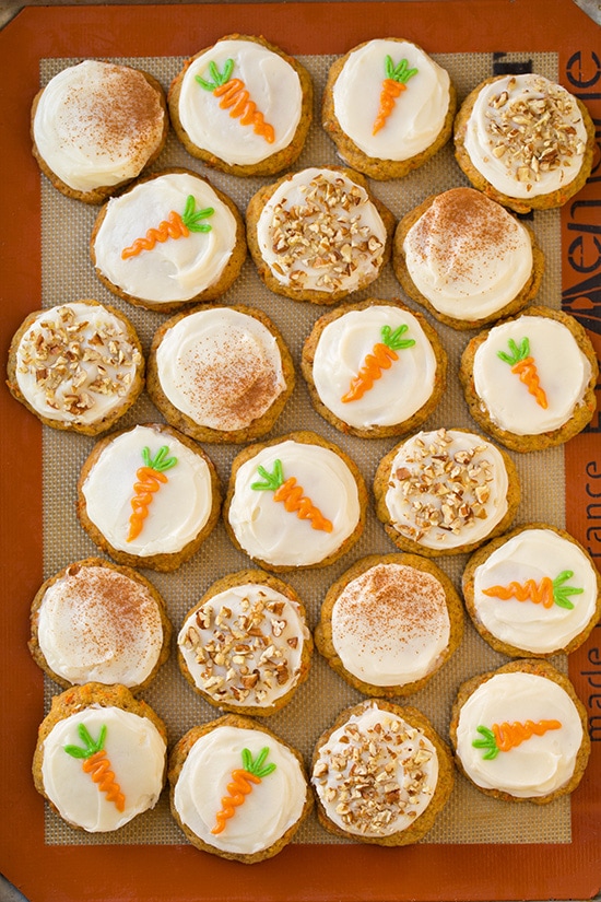 Carrot Cake Cookies with Cream Cheese Frosting | Cooking Classy