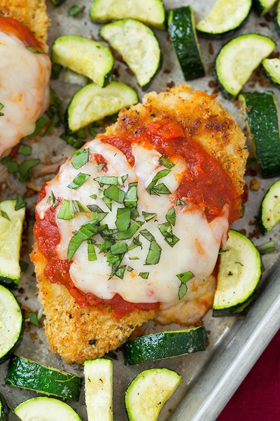 One Pan Chicken Parmesan and Roasted Zucchini | Cooking Classy