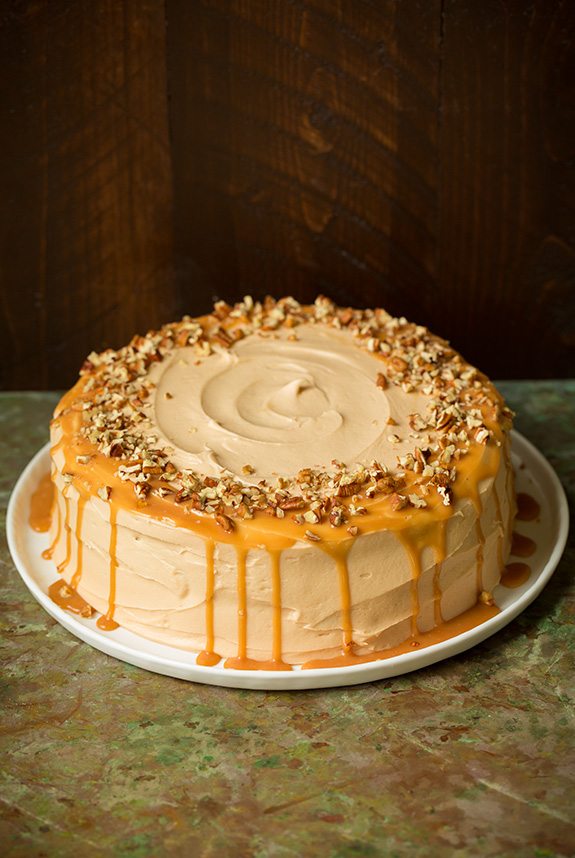 Browned Butter Pumpkin Cake with Salted Caramel Frosting | Cooking Classy