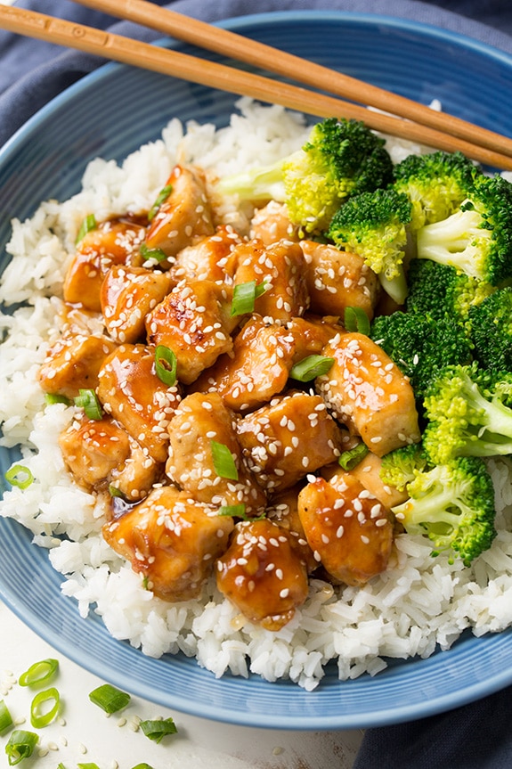 Lighter Honey-Sesame Chicken | Cooking Classy