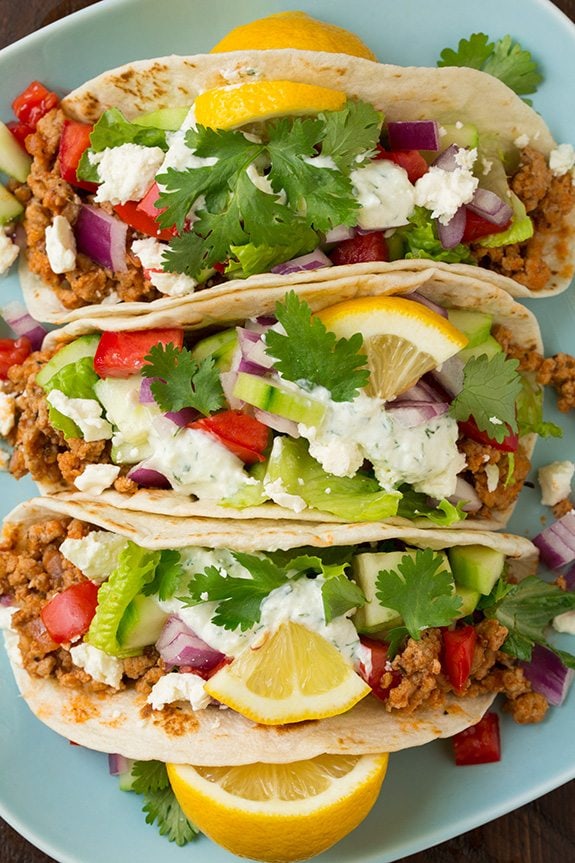 Greek Turkey Tacos