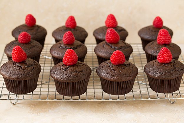 Dark Chocolate Cupcakes with Raspberry Buttercream Frosting | Cooking Classy