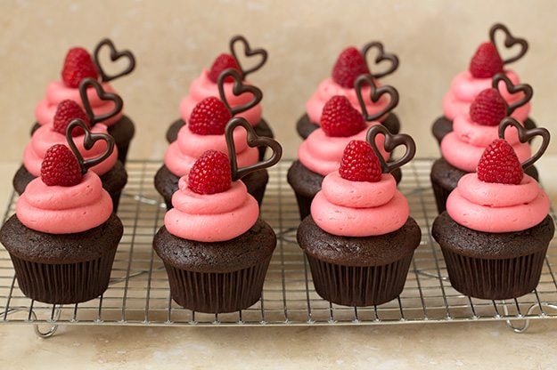 Dark Chocolate Cupcakes with Raspberry Buttercream Frosting | Cooking Classy