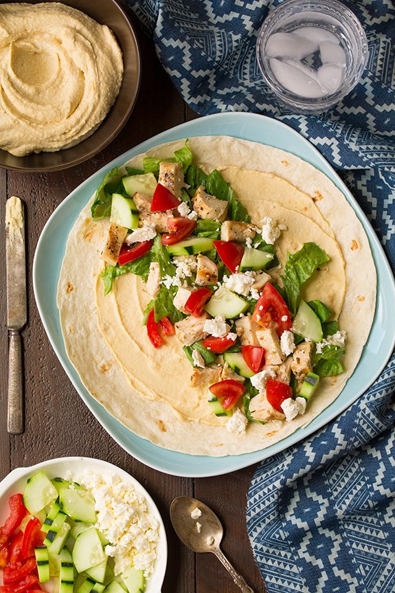 Greek Grilled Chicken and Hummus Wrap | Cooking Classy