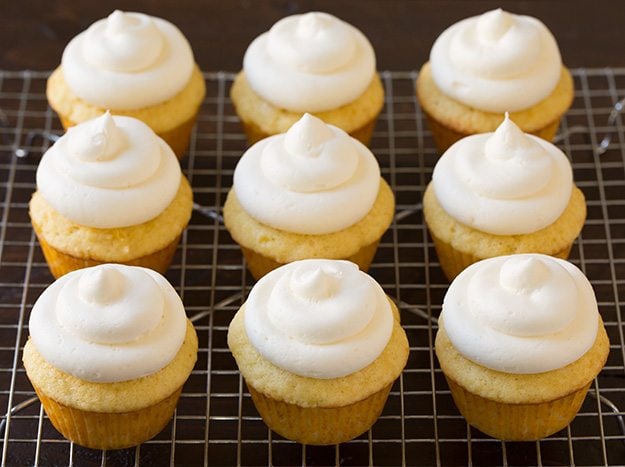 Showing how to make Piña Colada Cupcakes