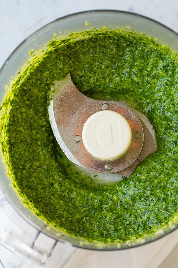 Homemade Pesto in food processor