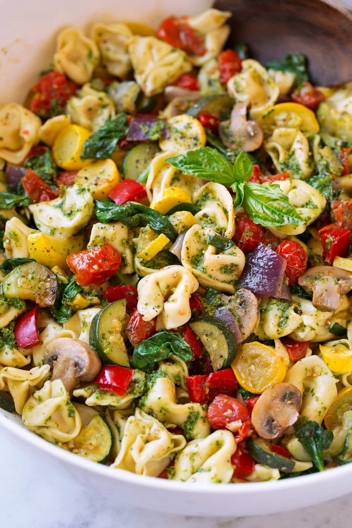 Tortellini with Pesto and Roasted Vegetables Tortellini with Pesto and Roasted Vegetables