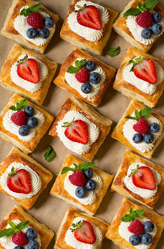 Puff Pastry Fruit Tarts with Ricotta Cream Filling | Cooking Classy