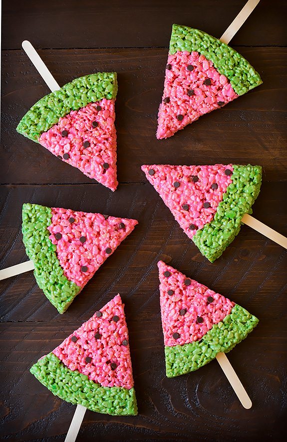 Watermelon Rice Krispies Treats | Cooking Classy