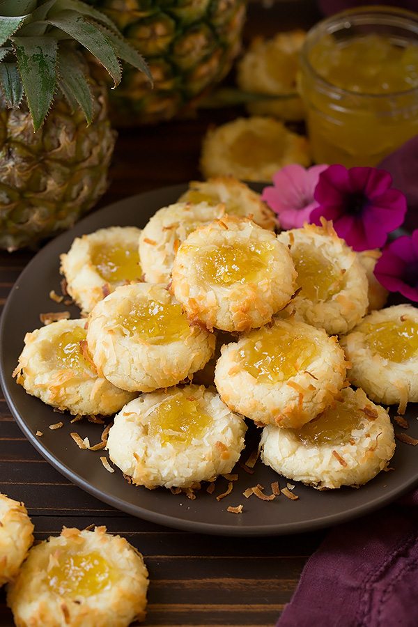 Pineapple Coconut Thumbprint Cookies | Cooking Classy