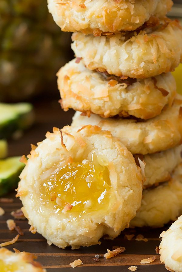 Pineapple Coconut Thumbprint Cookies | Cooking Classy