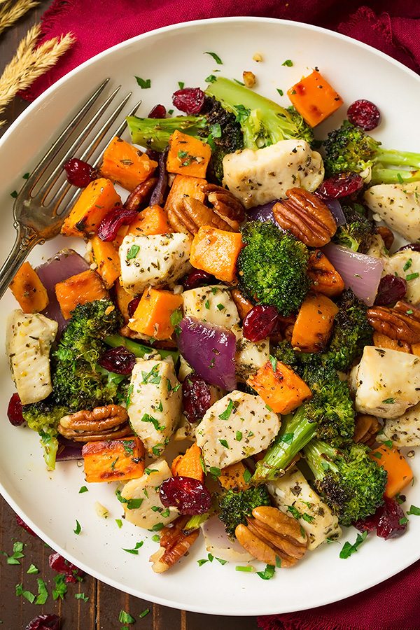 Chicken Broccoli and Sweet Potato Sheet Pan Dinner