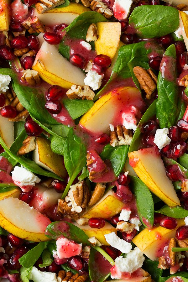 Pear Spinach Salad with Cranberry Orange Vinaigrette | Cooking Classy
