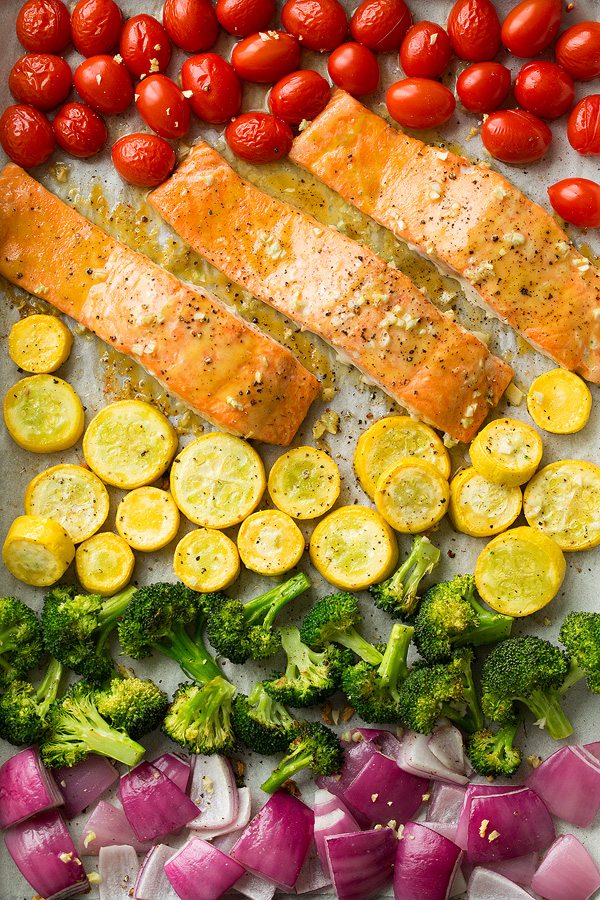Sheet Pan Honey Mustard Salmon and Rainbow Veggies | Cooking Classy