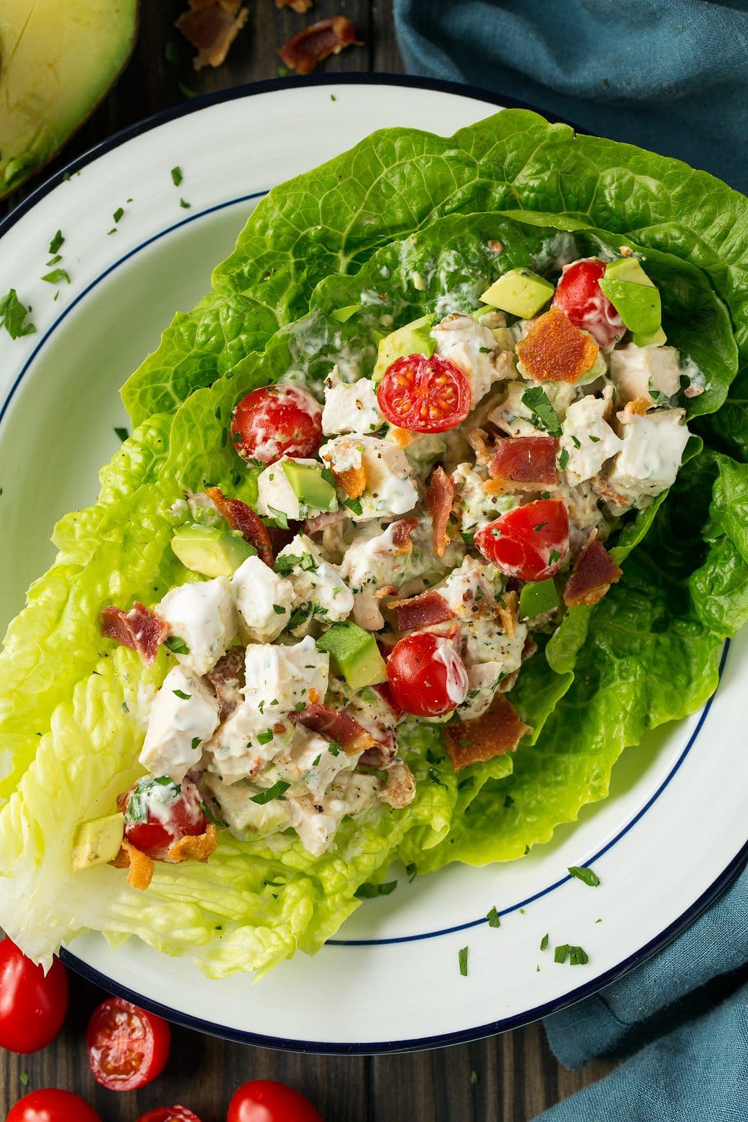 BLTA Chicken Salad Lettuce Wraps