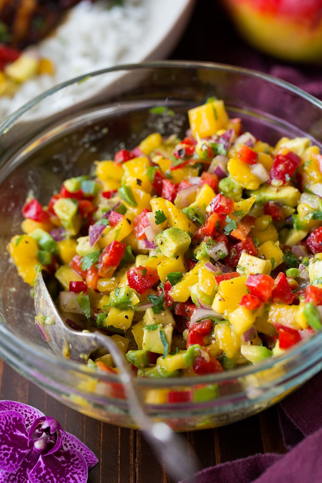 Jerk Chicken Mixture of Avocado and Mango to go with jerk chicken