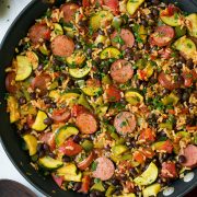 Sausage Zucchini Brown Rice Skillet