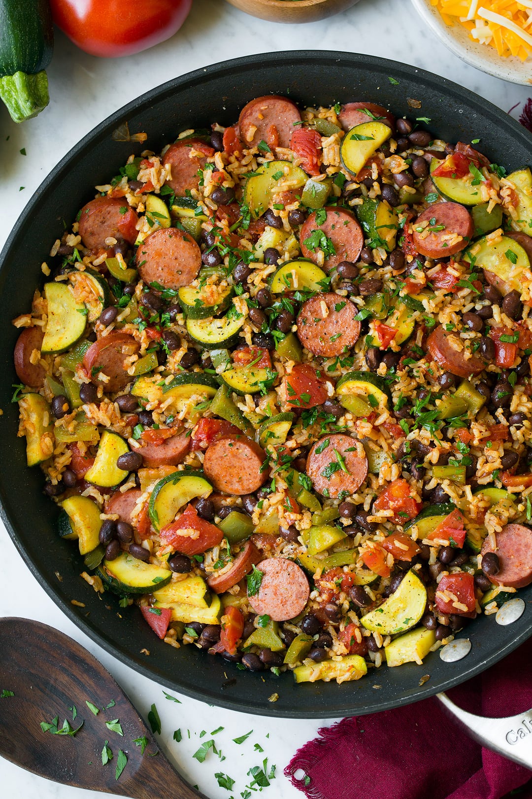 Sausage Zucchini Brown Rice Skillet