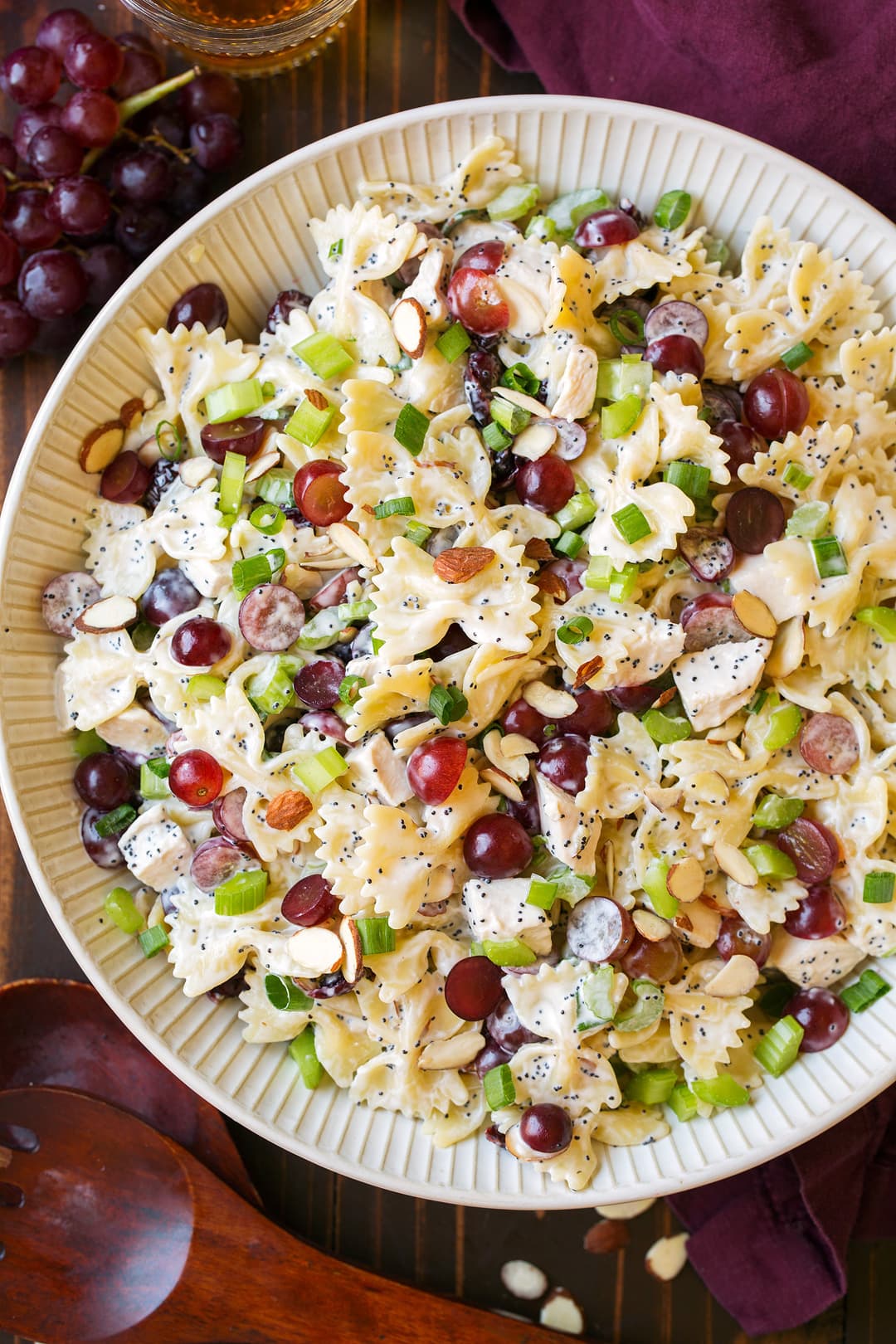 Pasta Salad with Chicken Grapes and Poppy Seed Dressing