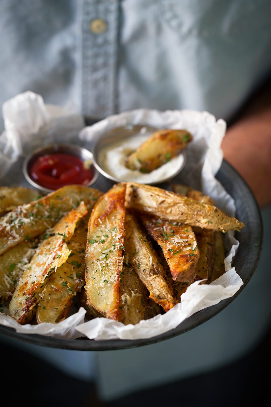 Baked Garlic Parmesan Potato Wedges