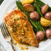 Skillet Chicken with Garlic Herb Butter Sauce