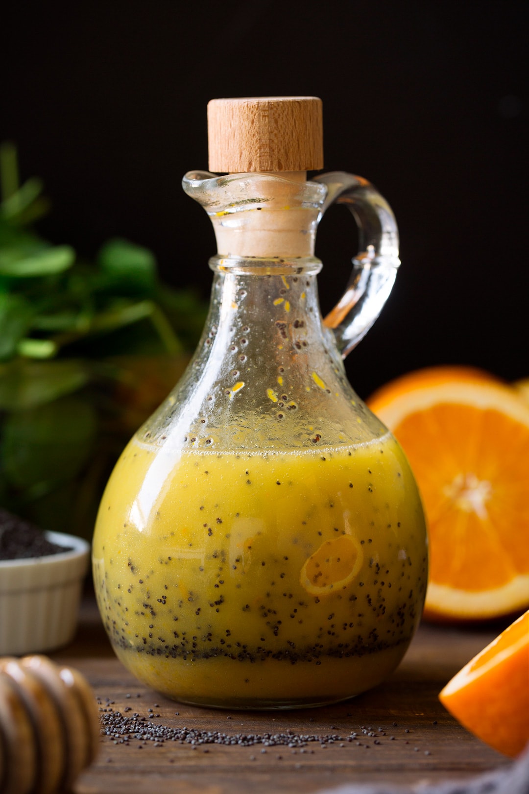 Apple Mandarin Orange Pear and Feta Spinach Salad with Orange Poppy Seed Dressing