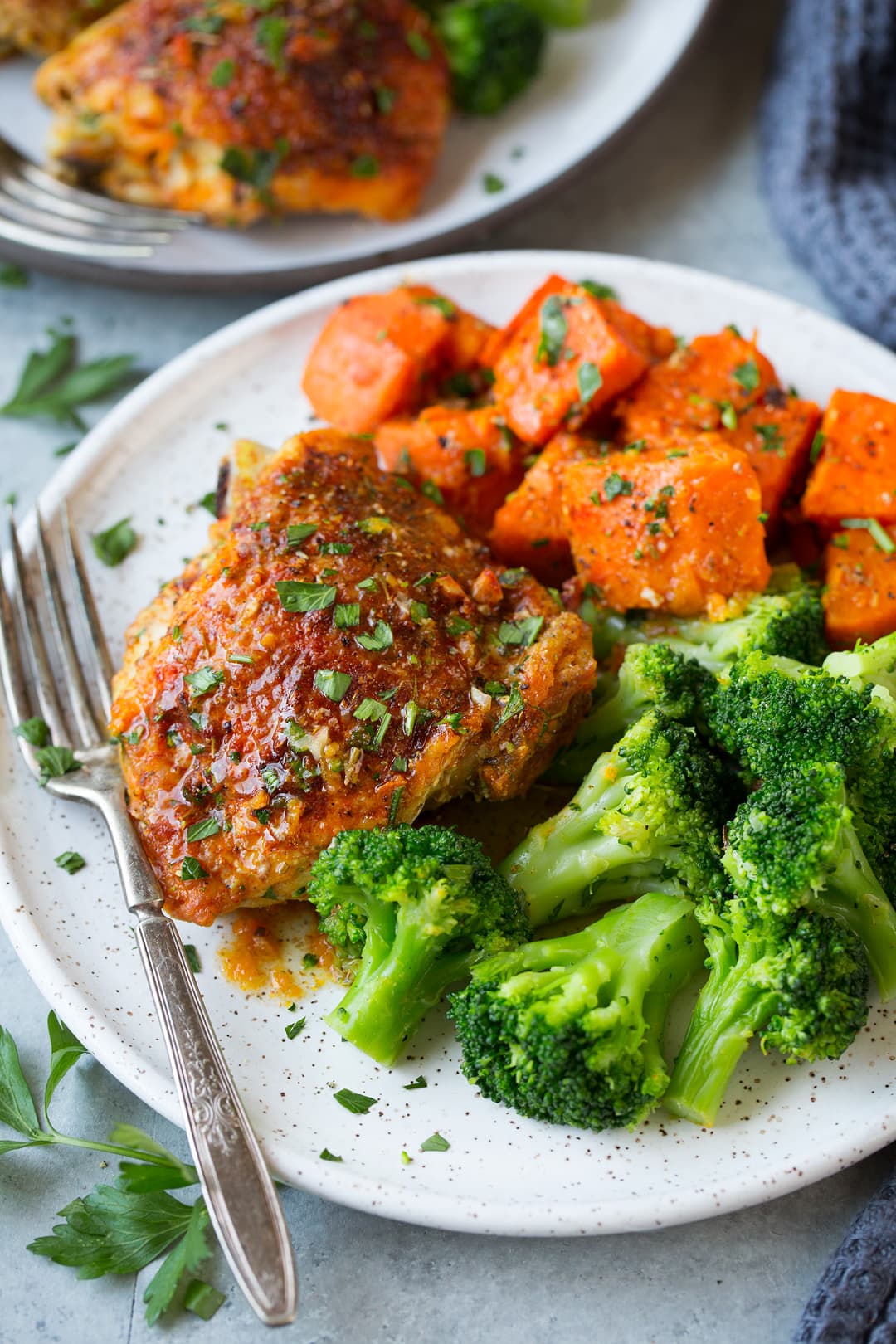 Slow Cooker Chicken with Sweet Potatoes and Broccoli