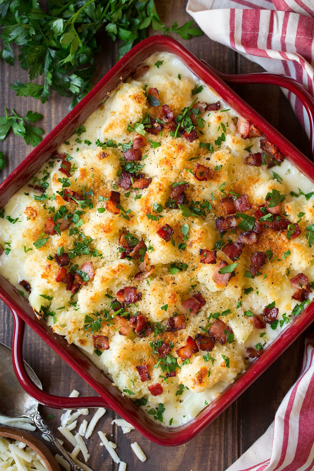White Cheddar Cauliflower Gratin