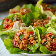 Asian Lentil Lettuce Wraps