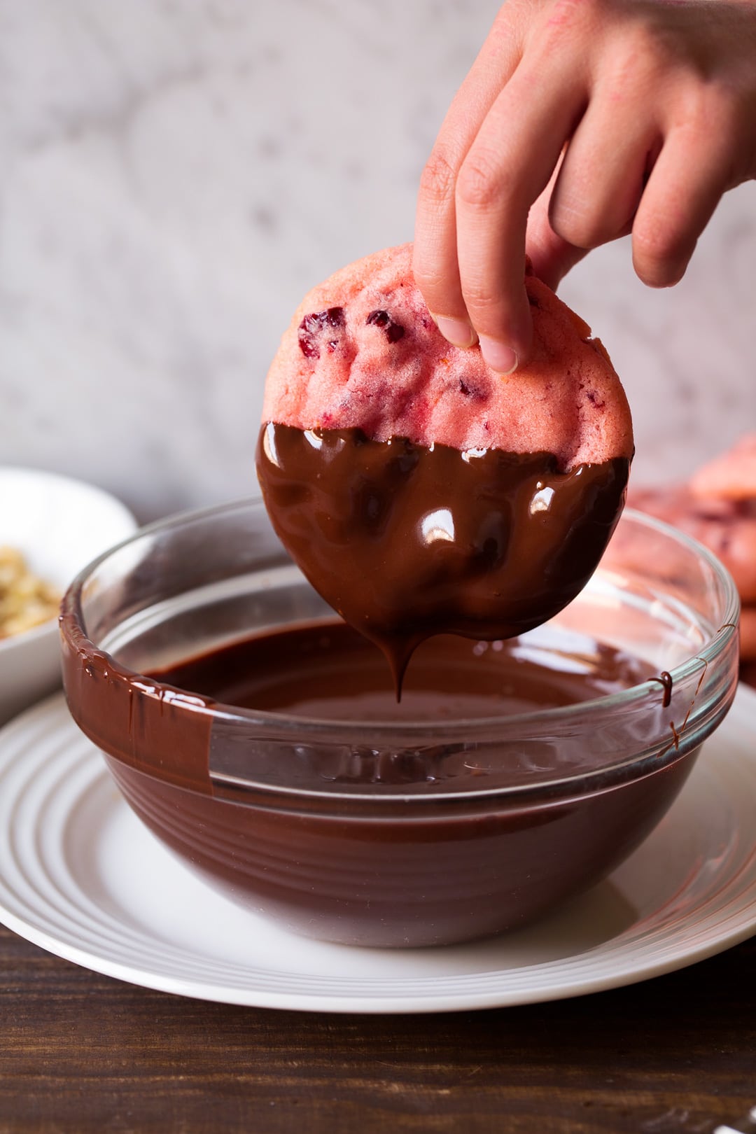 Chocolate Dipped Cranberry Sugar Cookies