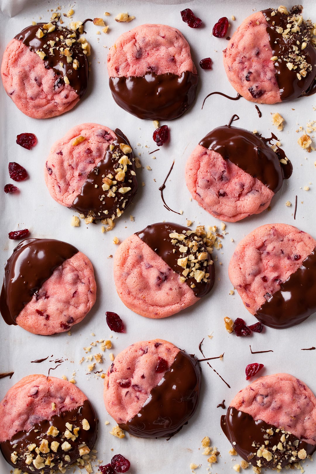 Chocolate Dipped Cranberry Sugar Cookies