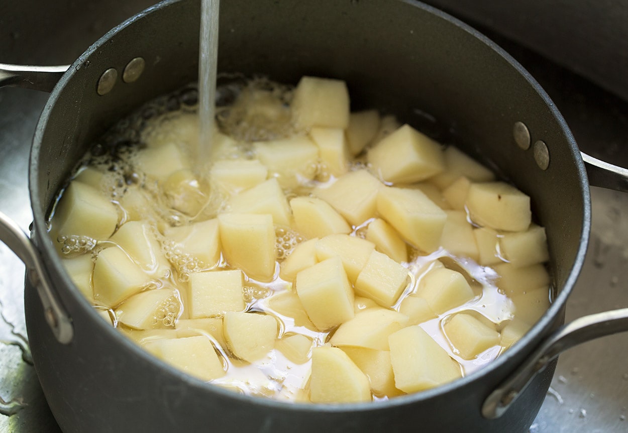 boiling potatoes for potato salad