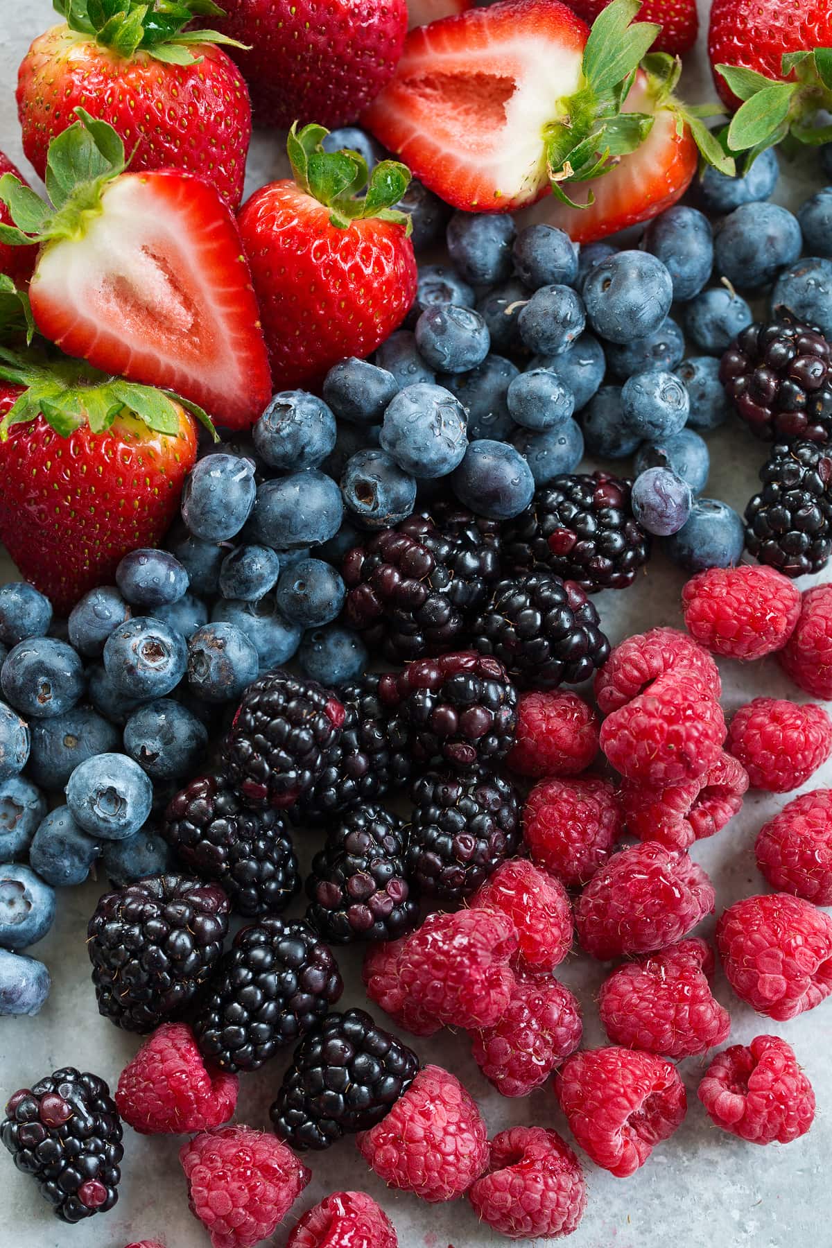 photo of fresh berries for berry cheesecake fruit salad