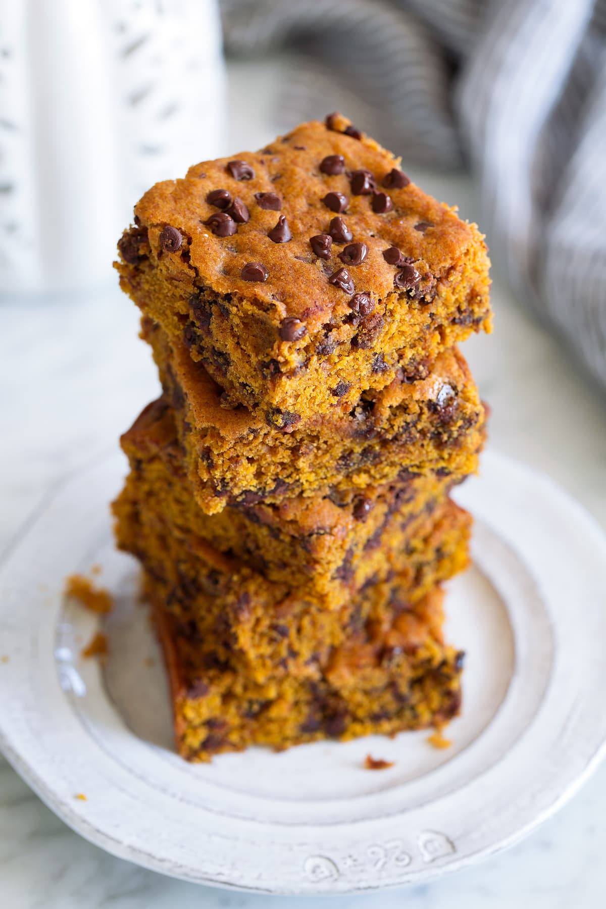 Pumpkin Bars with Mini Chocolate Chips