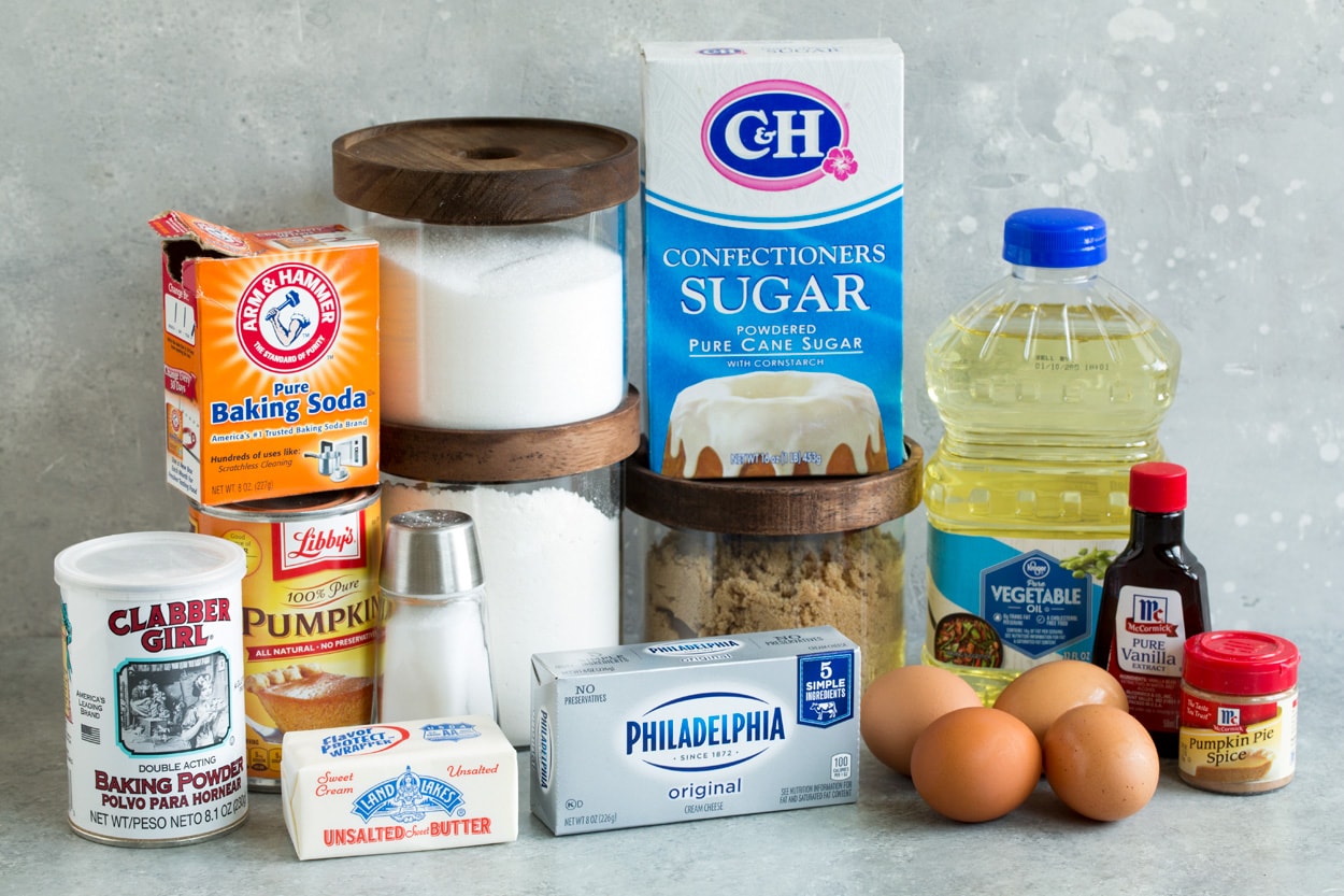 Pumpkin Cake ingredients shown here